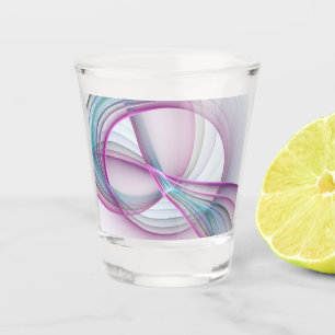 In Motion, Modern Abstract Colourful Fractal Art Shot Glass