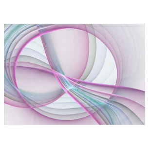 In Motion, Modern Abstract Colourful Fractal Art Tablecloth