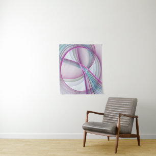 In Motion, Modern Abstract Colourful Fractal Art Tapestry