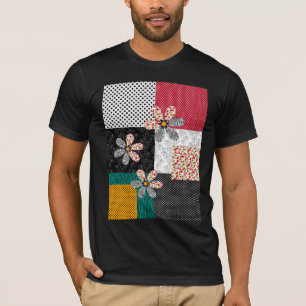In multicolored colours patchwork rustic pattern T-Shirt