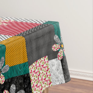 In multicolored colours patchwork rustic pattern tablecloth