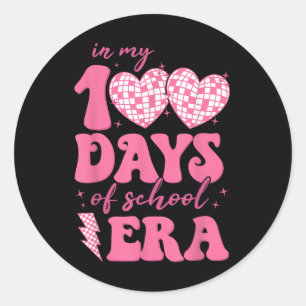 In My 100 Days Of School Era 100th Day Teacher Kid Classic Round Sticker