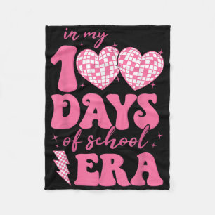 In My 100 Days Of School Era 100th Day Teacher Kid Fleece Blanket