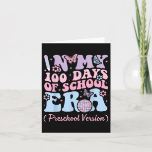 In My 100 Days Of School Era Kids Retro Preschool  Card