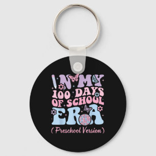 In My 100 Days Of School Era Kids Retro Preschool Key Ring