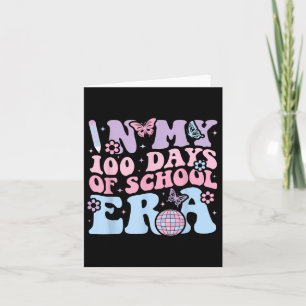 In My 100 Days Of School Era Kids Youths 100th Day Card