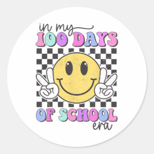In My 100 Days Of School Era Teacher Kid 100th Day Classic Round Sticker