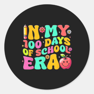 In My 100 Days Of School Era Teacher Kids 100 Days Classic Round Sticker