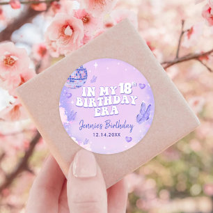 In My 18th Birthday Era Party Classic Round Sticker