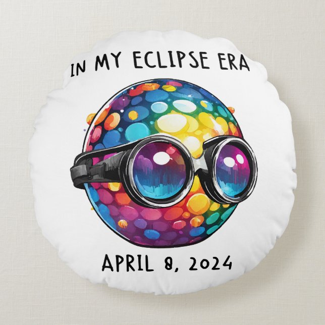 In My 2024 Solar Eclipse Era Round Cushion (Front)