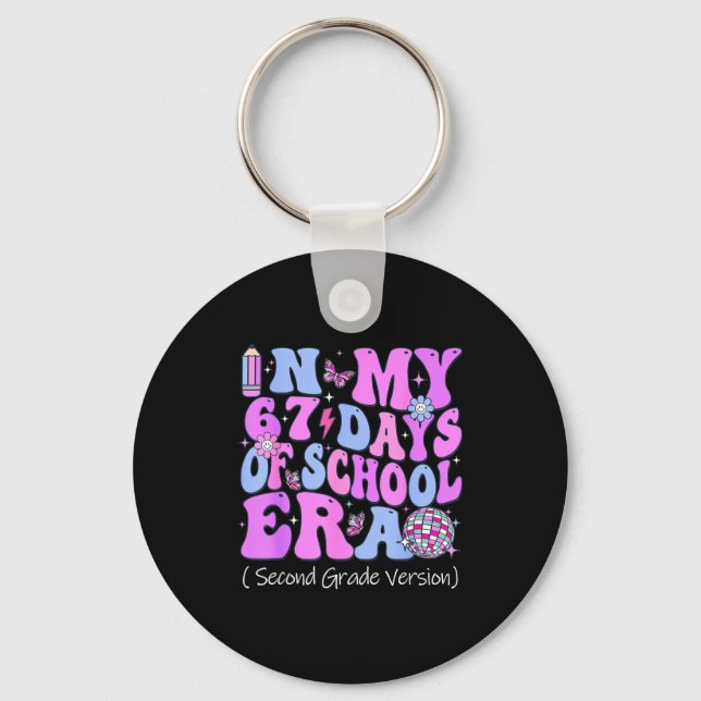 In My 67 Days Of School Era Groovy Second Grade Ve Key Ring (Front)