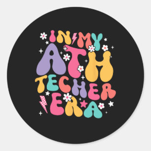 In My Art Teacher Era Retro Ck To School Counselin Classic Round Sticker