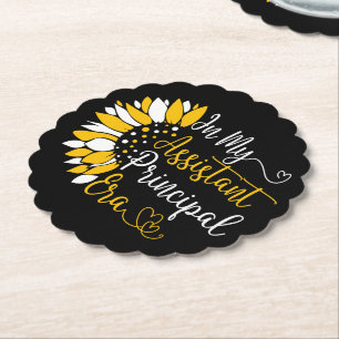 In My Assistant Principal Era School Teacher Funny Paper Coaster