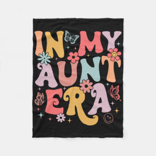 In My Aunt Era Groovy Retro Mothers Day Butterfly  Fleece Blanket