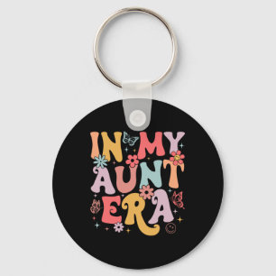 In My Aunt Era Groovy Retro Mothers Day Butterfly Key Ring