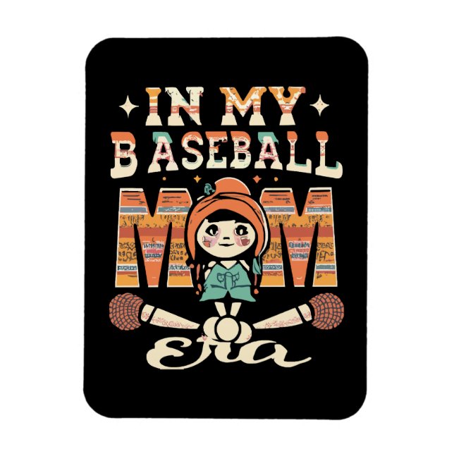 In My Baseball Mum Era Magnet (Vertical)
