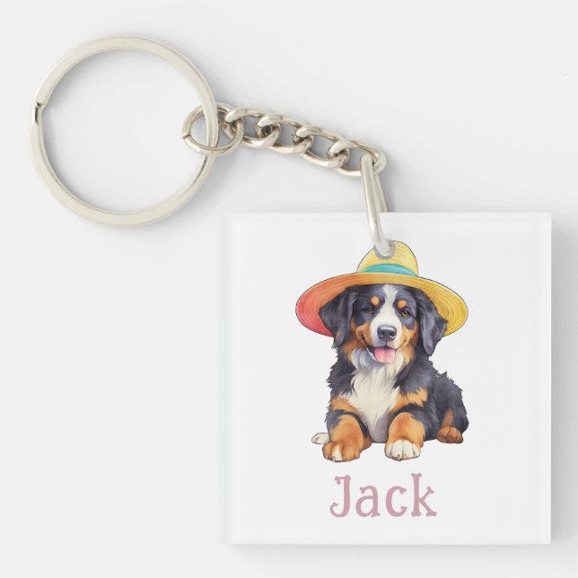 In My Berner Mama Era Personalised Bernese Dog Mum Key Ring (Front)