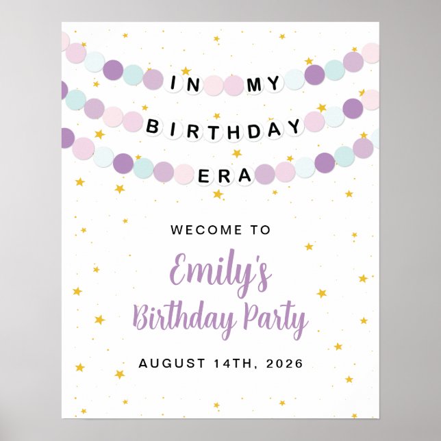 In My Birthday Era Birthday Party Welcome Sign (Front)