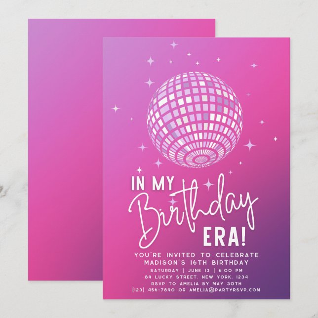 In My Birthday Era, Era Party, Eras Party Invitation (Front/Back)