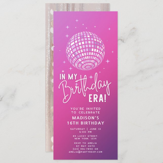 In My Birthday Era, Era Party, Eras Party Photo   Invitation (Front/Back)