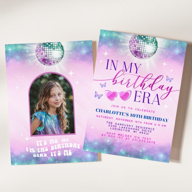 In My Birthday Era Invitation - Teen Birthday Girl (In My Birthday Era Invitation - Teen Birthday Girl Music Party Invite - Purple and Blue Eras Party)