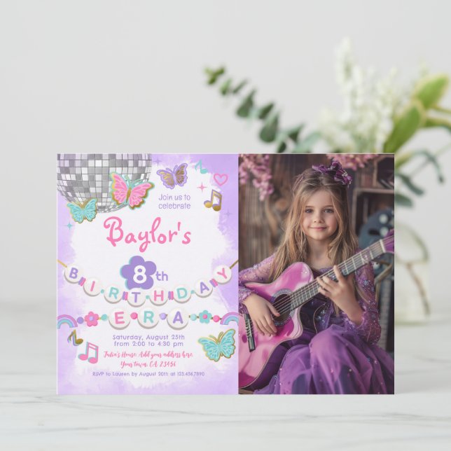 In My Birthday Era Party Invitation with Photo (Standing Front)