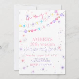 In my birthday Era pink purple Pastel Birthday  Invitation