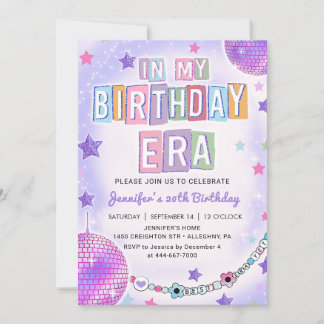 In My Birthday Era Purple Disco Birthday Invitation