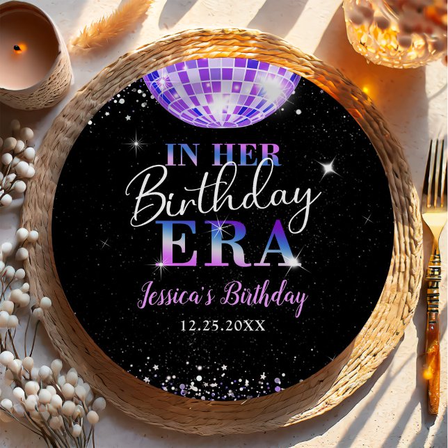 In My Birthday Era Purple Disco Birthday Paper Plate (Creator Uploaded)