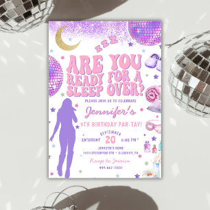 In My Birthday Era Purple Sleepover Birthday Invitation