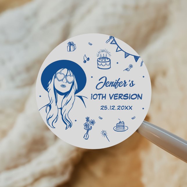 In my birthday Era Retro Birthday Classic Round Sticker (Creator Uploaded)