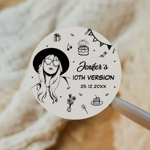In my birthday Era Retro Birthday Classic Round Sticker