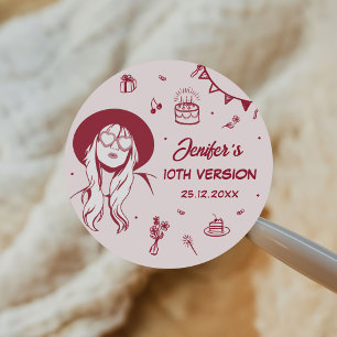 In my birthday Era Retro Birthday Classic Round Sticker