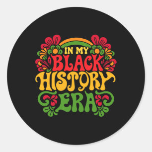 In My Black History Era Retro Black History Month Classic Round Sticker