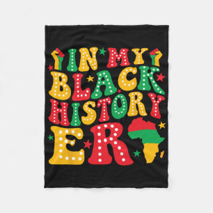 In My Black History Era Retro Black History Month Fleece Blanket