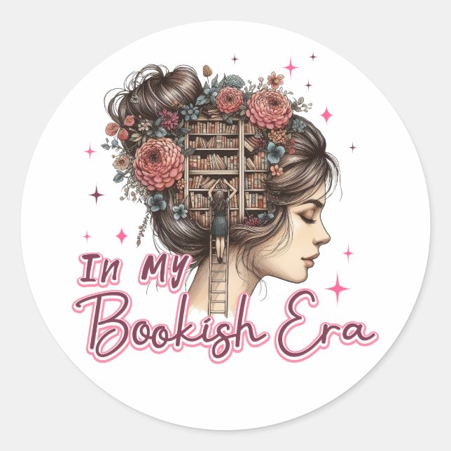 In My Bookish Era  Classic Round Sticker (Front)