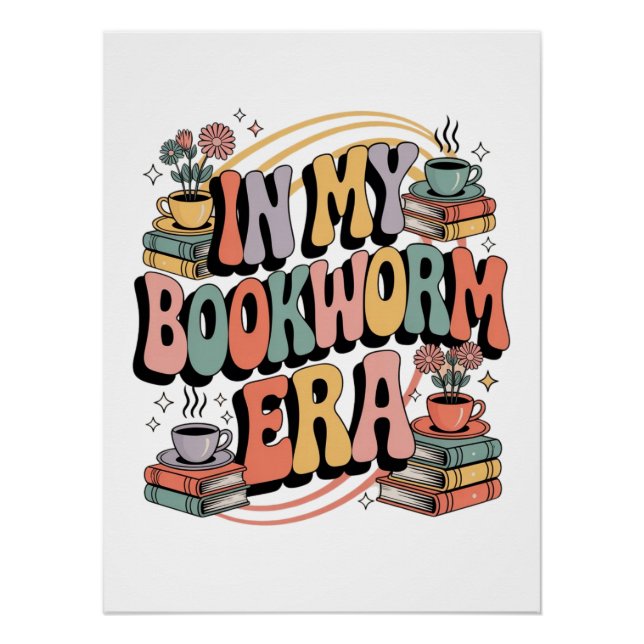 In My Bookworm Era – Retro Groovy 70’s Aesthetic  Poster (Front)