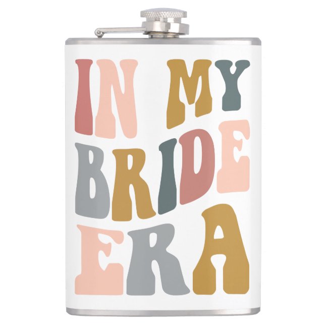In My Bride Era Boho Wedding Gift Hip Flask (Front)