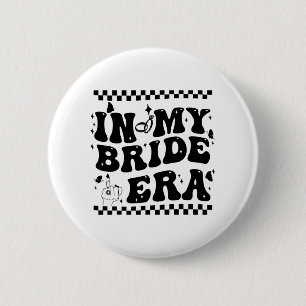 In My Bride Era Groovy Bride Bachelorette Party Br 6 Cm Round Badge
