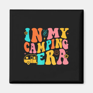 In My Camping Era Retro Groovy Funny Camping Magnet
