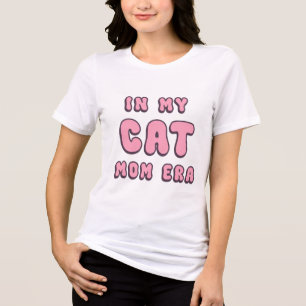 In My Cat Mum Era – Retro Pink Typography Tri-Blend Shirt