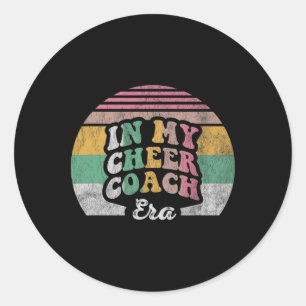 In My Cheer Coach Era Vintage Vibe Classic Round Sticker