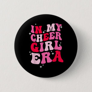 In My Cheer Girl Era Groovy Cheerleader Cheerleadi 6 Cm Round Badge