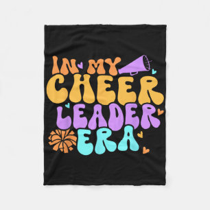 In My Cheer Girl Era Groovy Cheerleader Cheerleadi Fleece Blanket