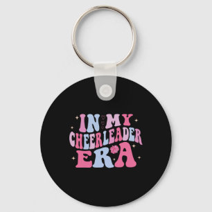 In My Cheer Leader Era Cheerleading Groovy Footbal Key Ring