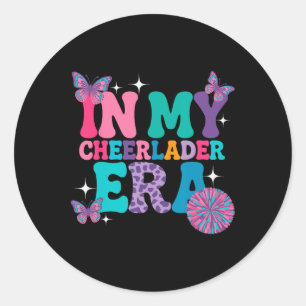 In My Cheer Leader Era Girls Cheerleading Team Che Classic Round Sticker