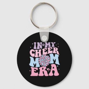 In My Cheer Mum Era Groovy Cheerleading Football M Key Ring