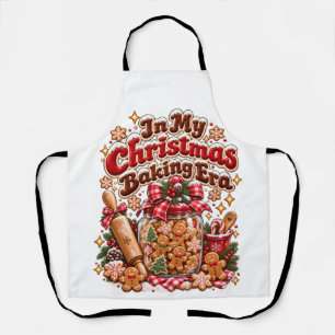 In My Christmas Baking Era Retro Gingerbread Apron