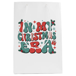In My Christmas Era Cute Groovy Christmas Xmas Medium Gift Bag