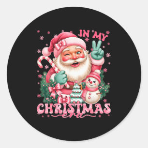 In My Christmas Era Nk Santa Snowman Christmas Xma Classic Round Sticker